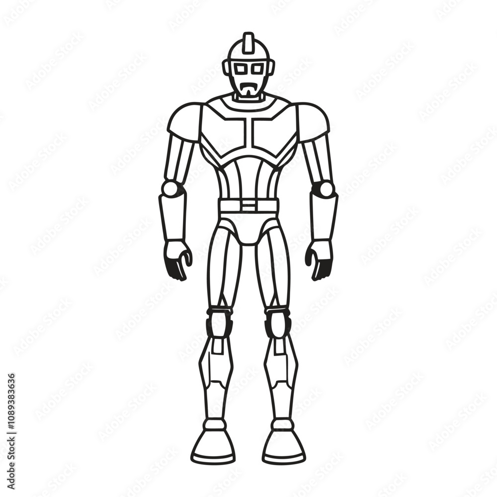 Robot Cyborg Line Art Vector Illustrations for Futuristic and Sci Fi Design Projects Robot Cyborg Line Art Vector Illustrations for Futuristic and Sci Fi Design Projects