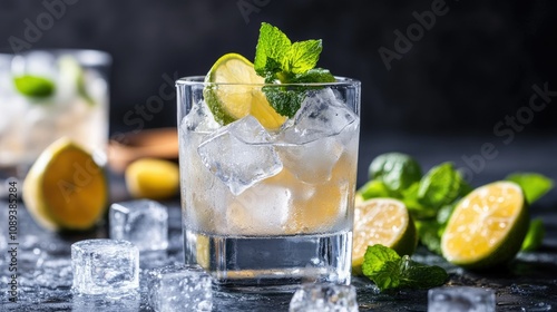 A pile of freshly made ice cubes, with glossy, sharp edges and a pure look that emphasizes the essence of cold refreshment.