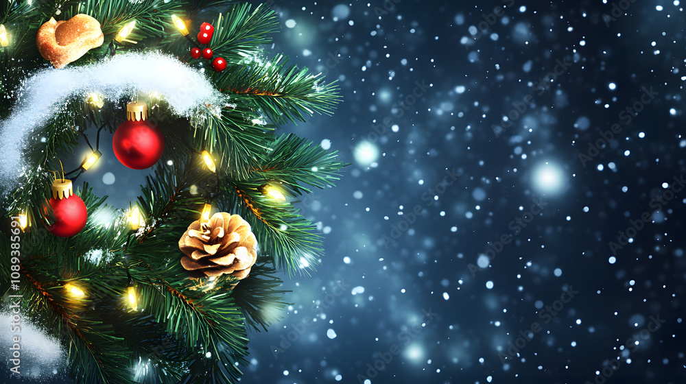 Christmas decor background with place for text Christmas decor background with place for text