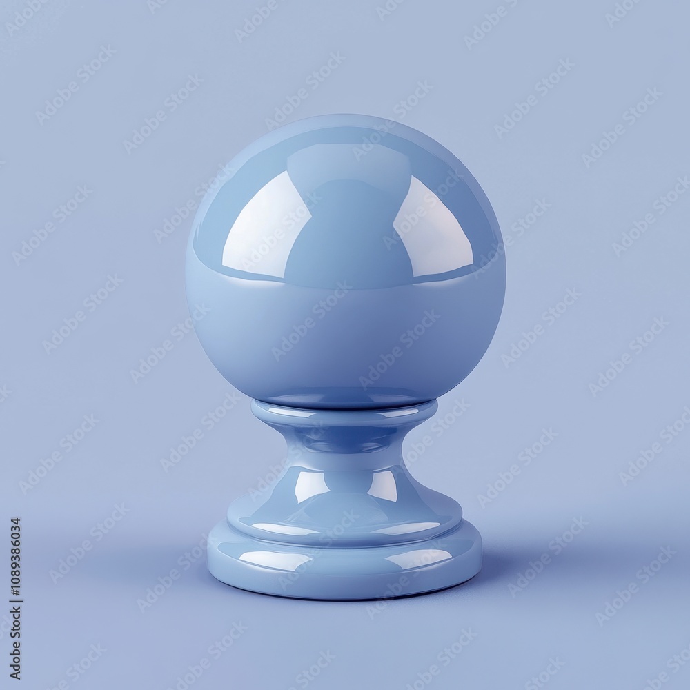 Minimalist Spherical Object in Soft Blue Tones