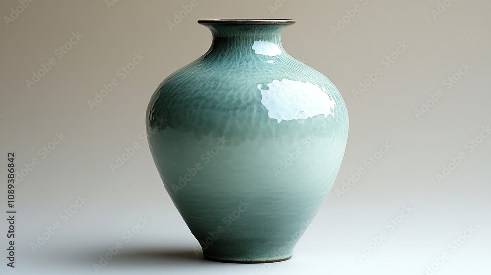 Elegant Green Ceramic Vase Elegant Green Ceramic Vase