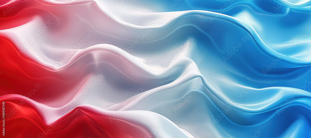 Obraz premium glowing wave of blue, white and red color background, colorful 10