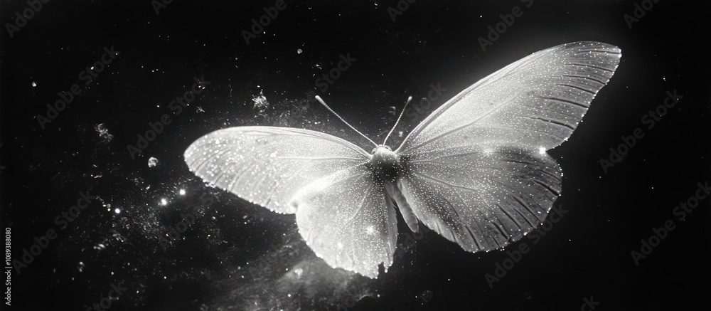A Single Butterfly in Black and White A Single Butterfly in Black and White
