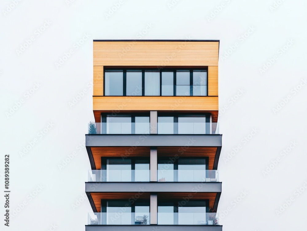 modern architectural design of a residential building with balconies modern architectural design of a residential building with balconies