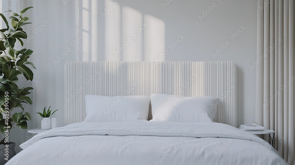 Elegant and Cozy Modern Bedroom Interior Design with Stylish Decor, mockup, poster and Background Elegant and Cozy Modern Bedroom Interior Design with Stylish Decor, mockup, poster and Background