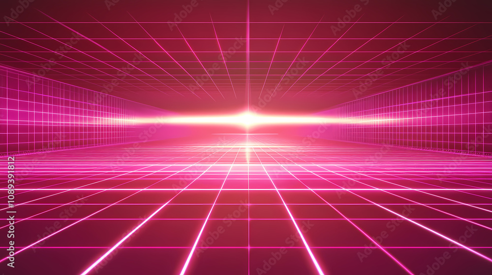 custom made wallpaper toronto digitalVivid cybernetic grid display on pink lights. Holographic Digital Grid. Illustration