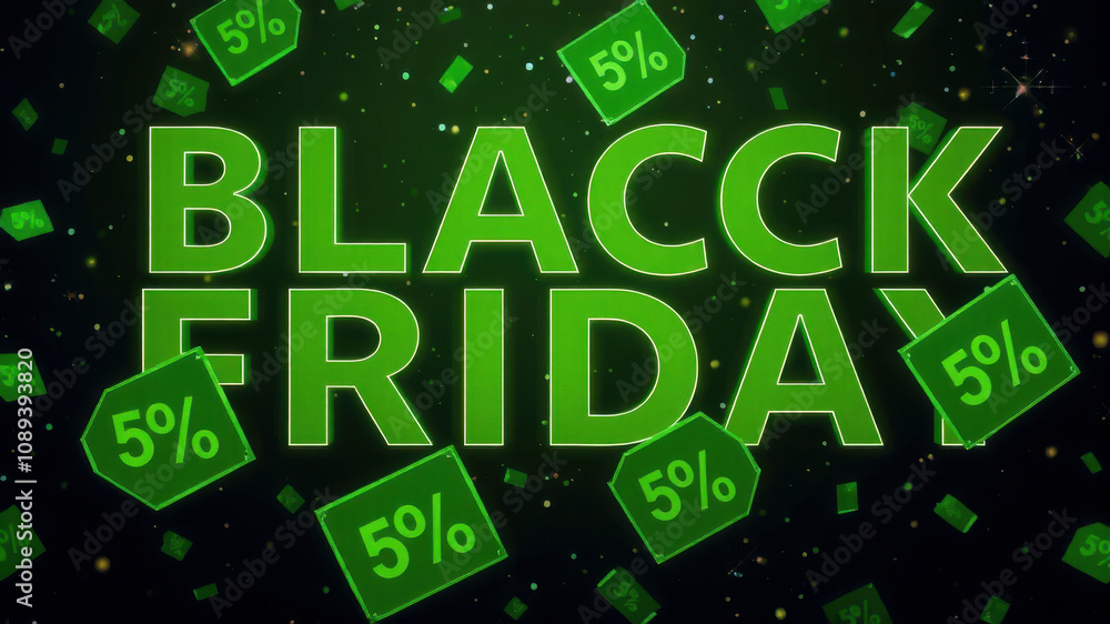 Vibrant Neon Black Friday Sale with Floating Discount Percentage Signs7 Vibrant Neon Black Friday Sale with Floating Discount Percentage Signs7