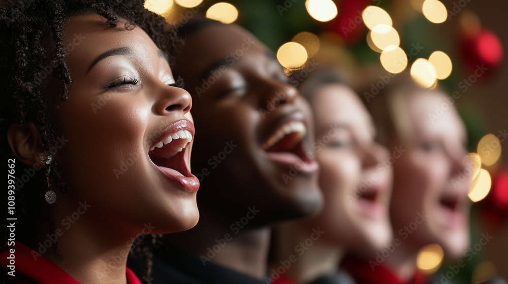 Christmas choir singing together Christmas choir singing together