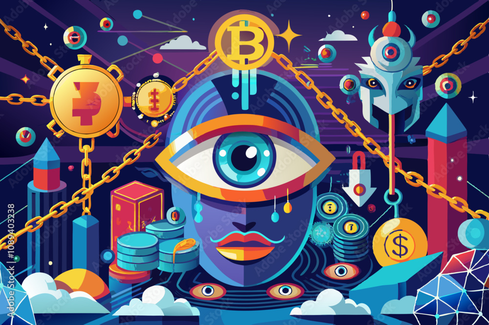 Fototapeta premium Bitcoin portrait