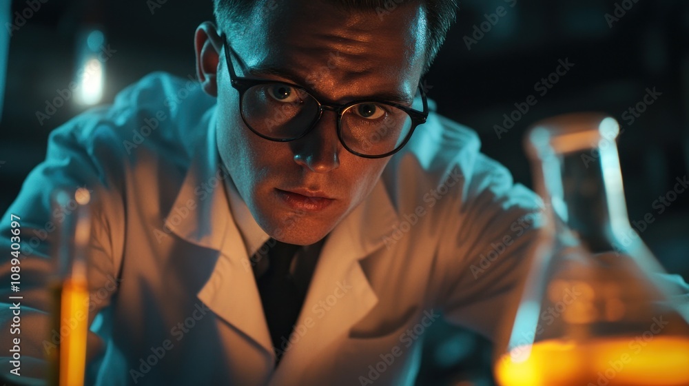 Intense Focus: A Scientist's Dedication in the Lab Intense Focus: A Scientist's Dedication in the Lab