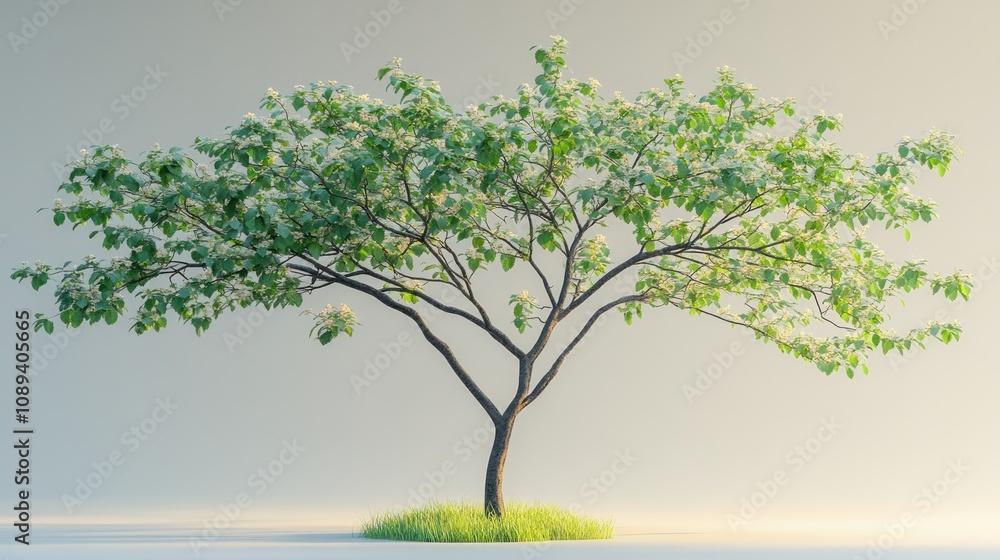 Isolated blossoming tree on white background. Isolated blossoming tree on white background.