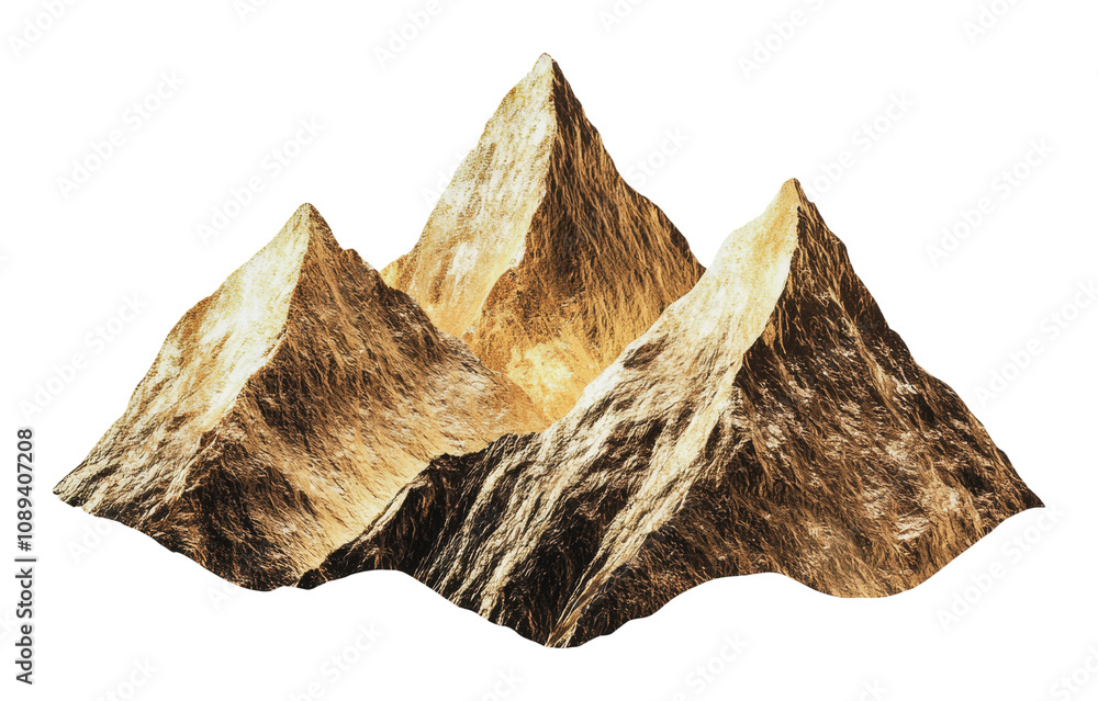 PNG Golden mountain peaks overlook a tranquil valley PNG Golden mountain peaks overlook a tranquil valley