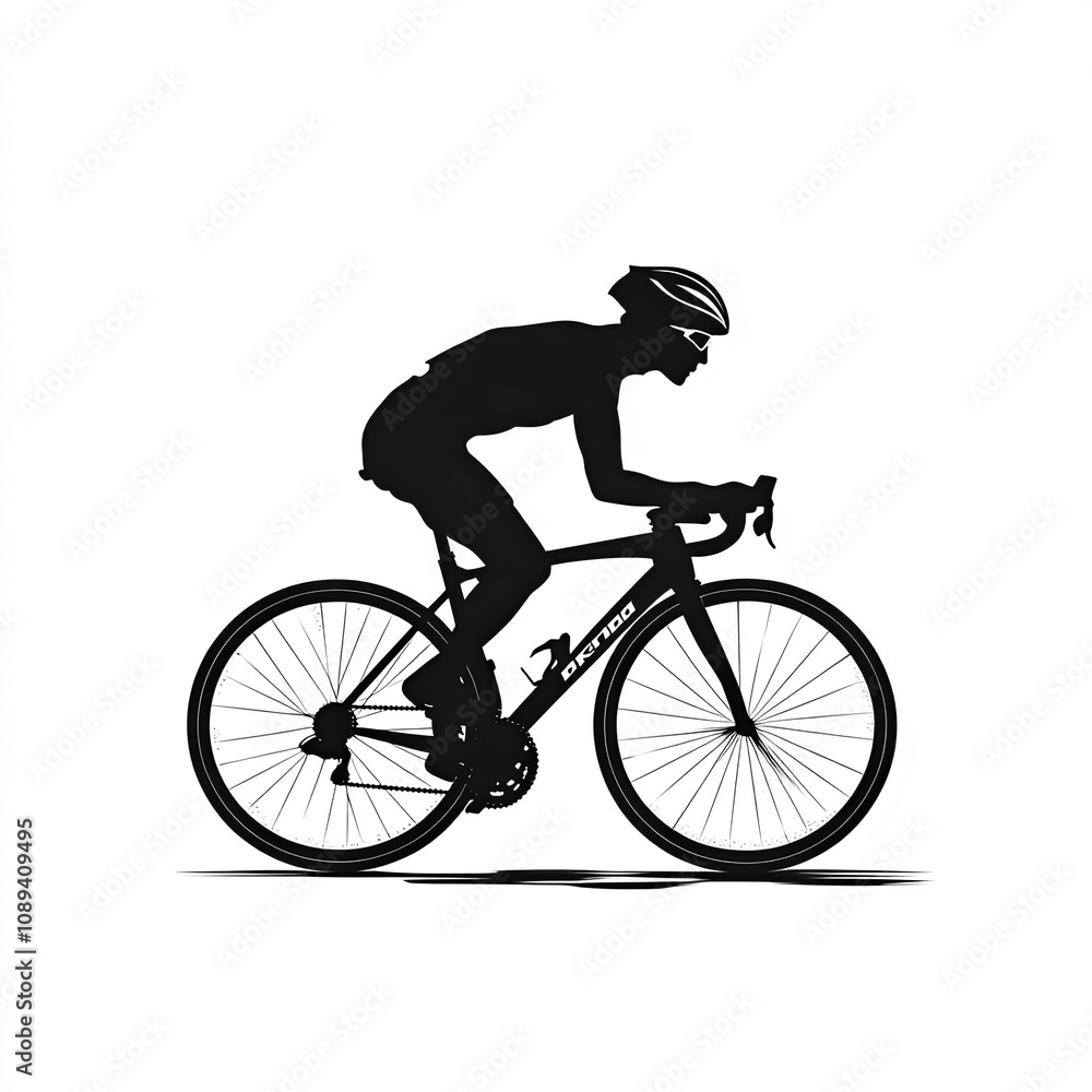 Fototapeta premium Triathlon Silhouette, Illustration Isolated On White Background