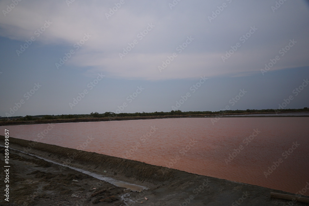 Salt harvesting process coastal salt flats photography natural landscape wide-angle view sustainable agriculture Salt harvesting process coastal salt flats photography natural landscape wide-angle view sustainable agriculture