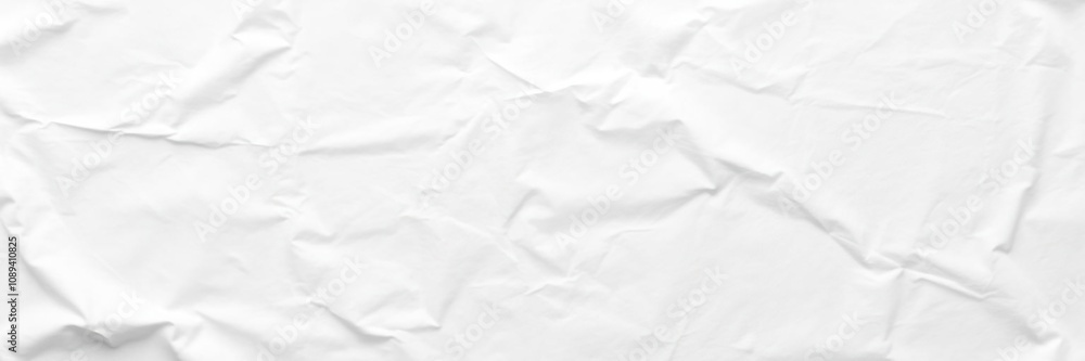 Obraz premium Pure white sheet with subtle wrinkles, creating a textured look, crumpled paper, clean aesthetic