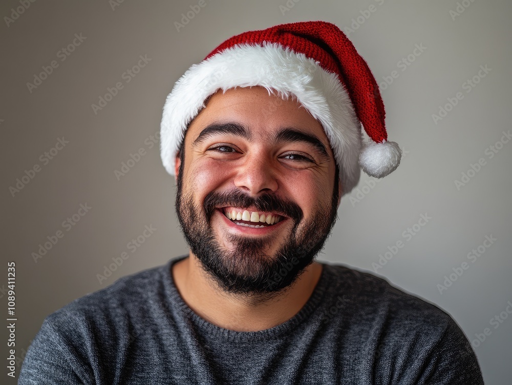 man in santa hat man in santa hat