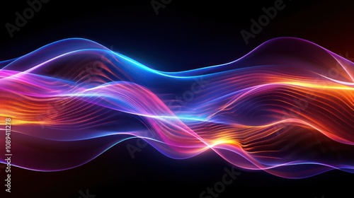 Abstract colorful glowing wave energy.