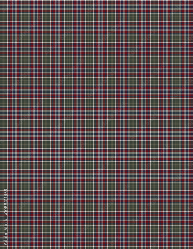 Plaid fabric pattern, blue, brown, cream, seamless for textiles, and for designing clothes, skirts or decorative fabrics. Vector illustration.