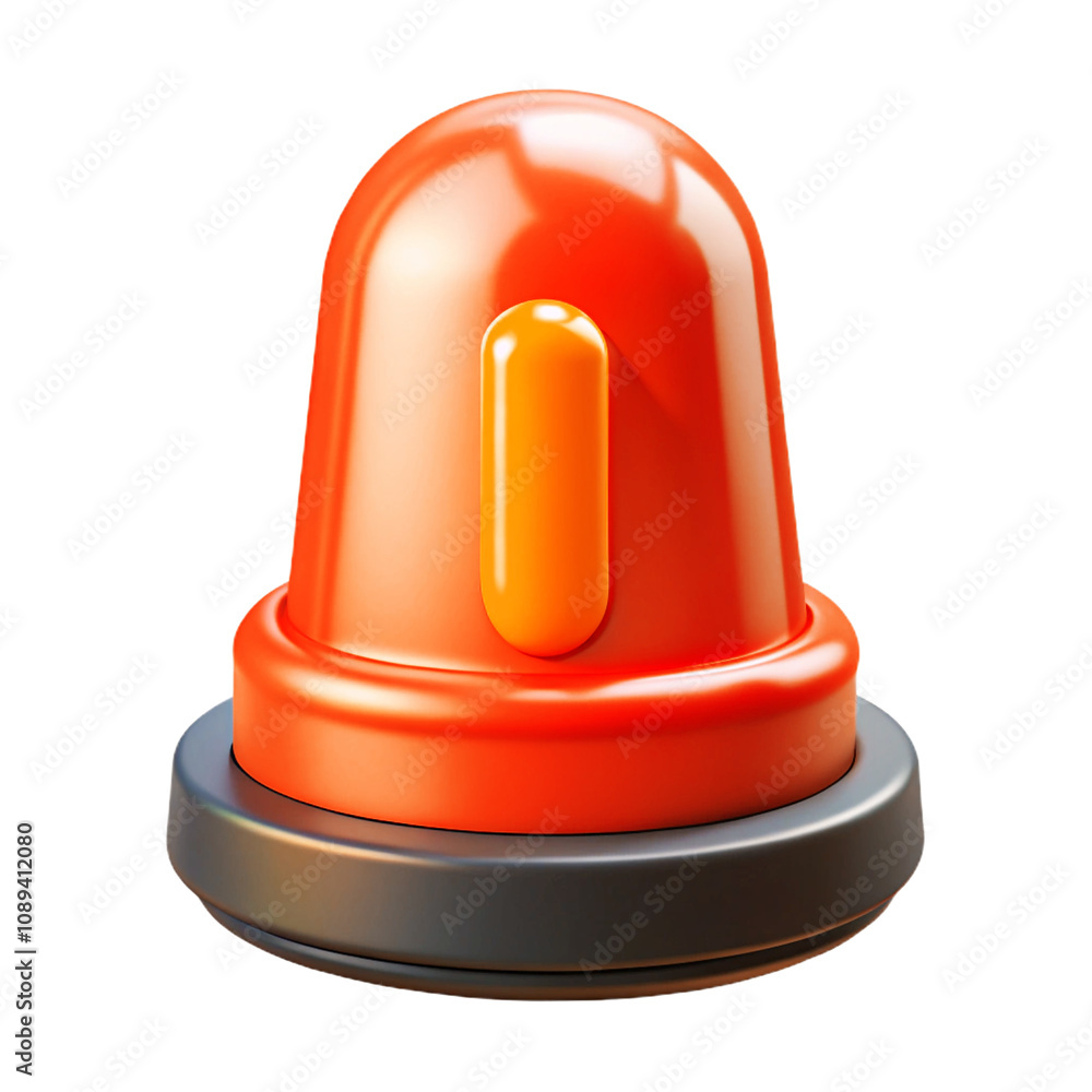 Fototapeta premium red emergency light 3d cartoon style illustration