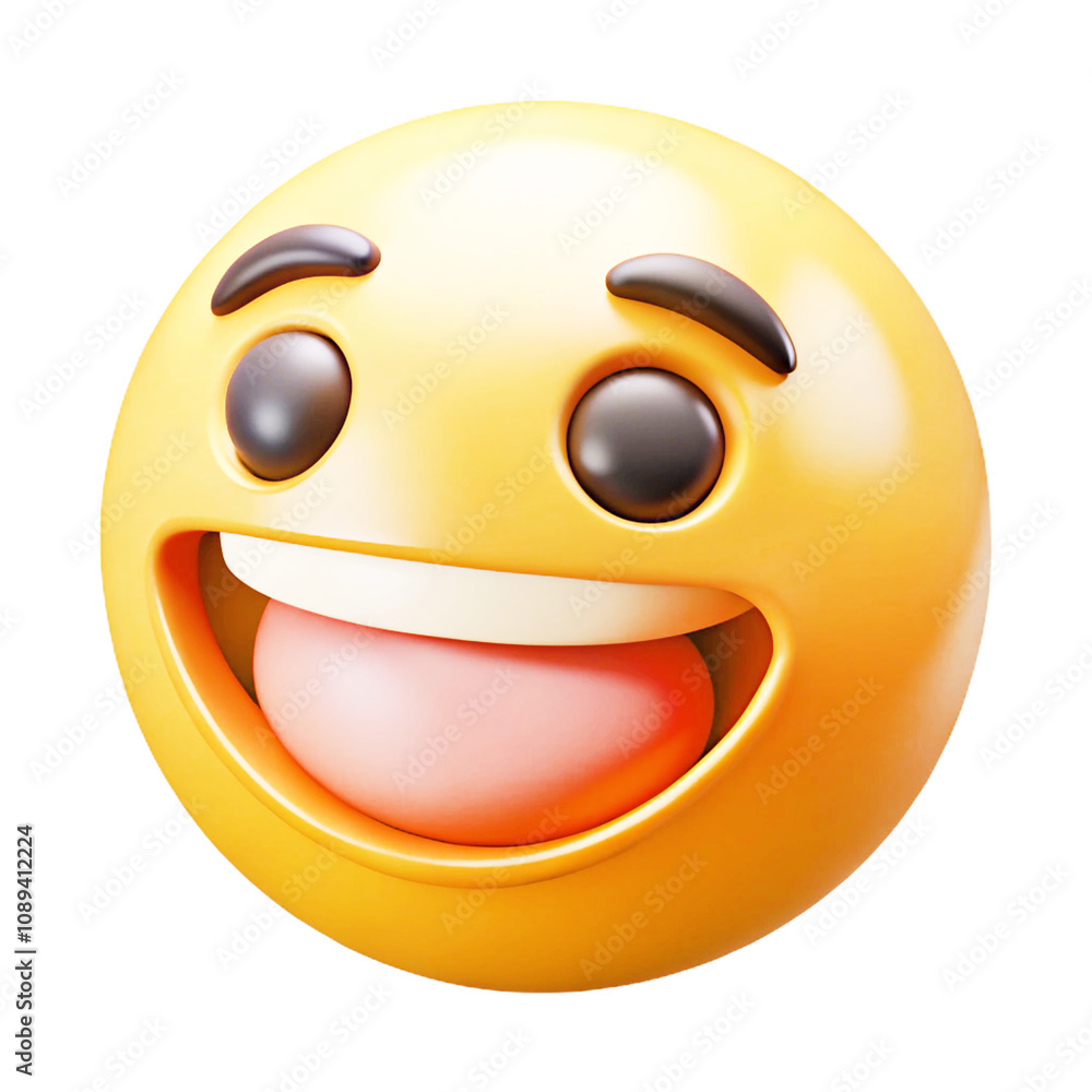 Fototapeta premium Happy emoji 3d cartoon style illustration