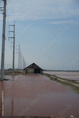Flooding impact on rural infrastructure coastal region environmental photo natural disaster aerial view community resilience