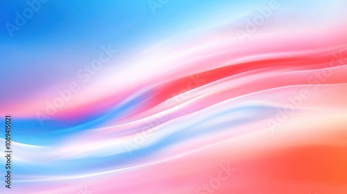 Abstract waves in blue, pink, and white, creating a soft and calming background effect.