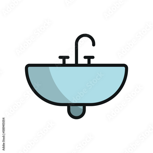 Sink icon features clean lines and elegance, enhancing any digital concept.