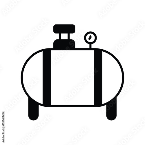 compressor glyph icon with white background vector stock illustration