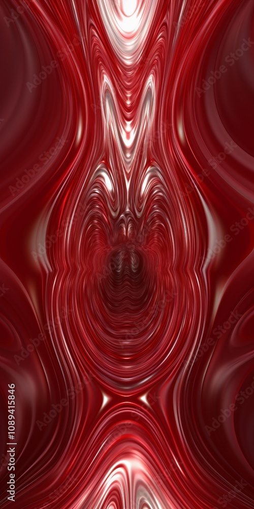 Fototapeta premium This image features a captivating closeup view of a vibrant red swirl, showcasing a unique and intriguing face right in the center