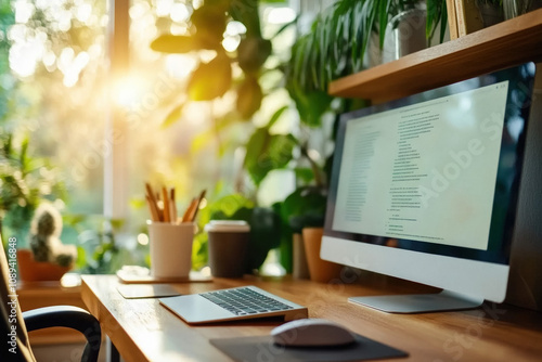 Wallpaper Mural A Compact Home Office Featuring A Minimalist Desk Setup With Dual Monitors, Ergonomic Chairs, And Smart Lighting, Showcasing An Efficient Use Of Space With Modern Technology Torontodigital.ca