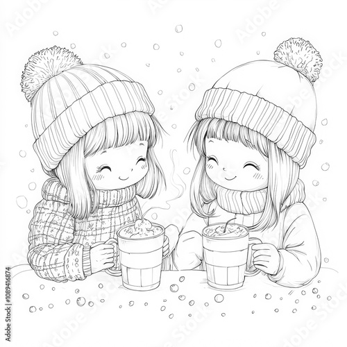 A cozy winter scene with ho...