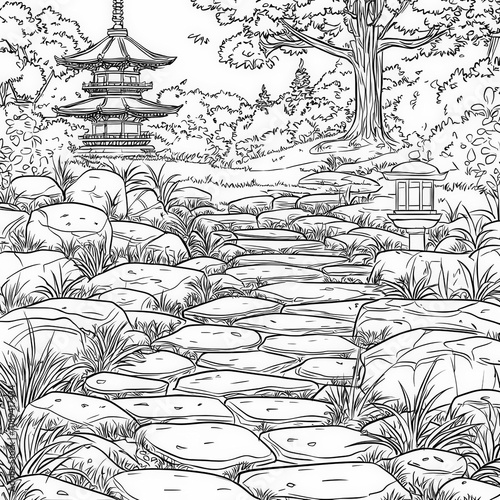 A peaceful Zen garden with ...