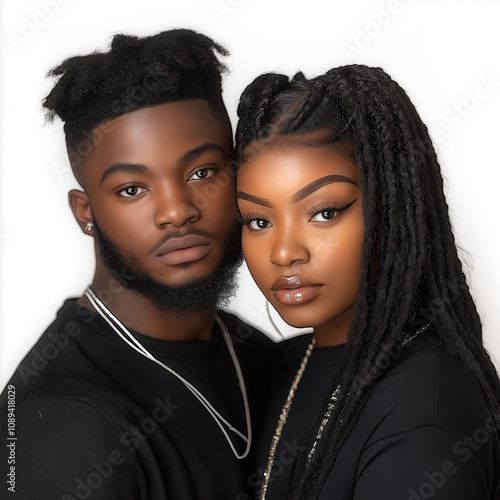 African Couple Isolated