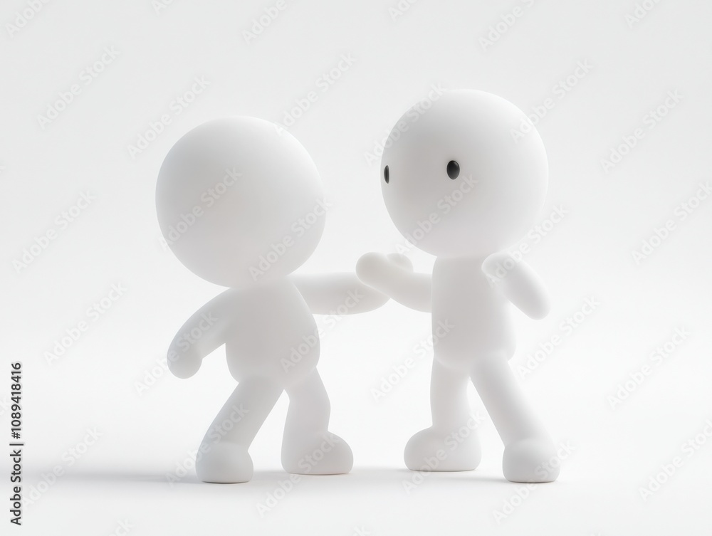 two cartoon figures engaging in a friendly interaction two cartoon figures engaging in a friendly interaction