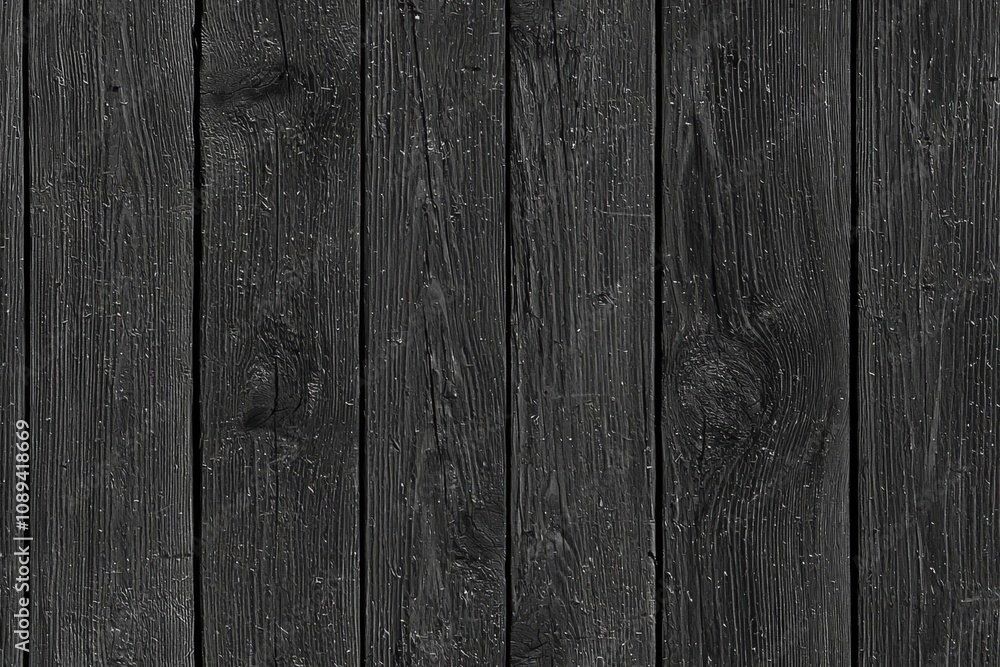 Fototapeta premium seamless of Black wood fence texture and background seamless. , isolated on white background, , copy space, copy space for text,