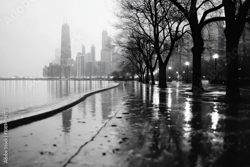 Chicago Skyline In Winter
