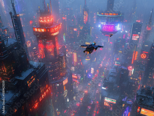 Futuristic Cityscape With G...