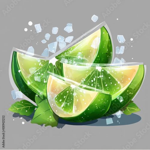 Green Apple Slice Isolated