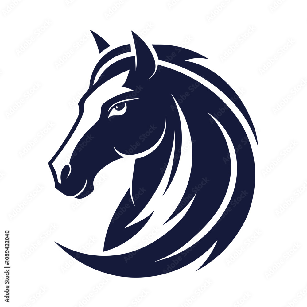 Horse Head Logo Icon in Vector Illustration Horse Head Logo Icon in Vector Illustration