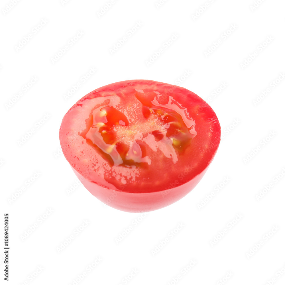Half of ripe tomato isolated on white Half of ripe tomato isolated on white