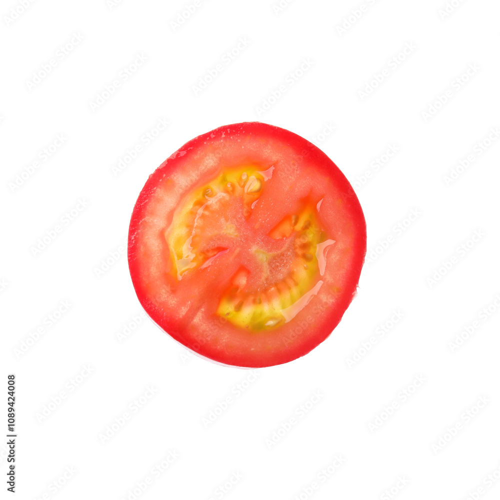 Half of ripe tomato isolated on white Half of ripe tomato isolated on white