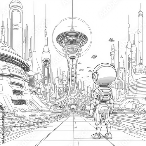 Robots in a futuristic city...