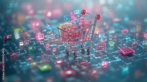 Shopping Cart Filled With I...