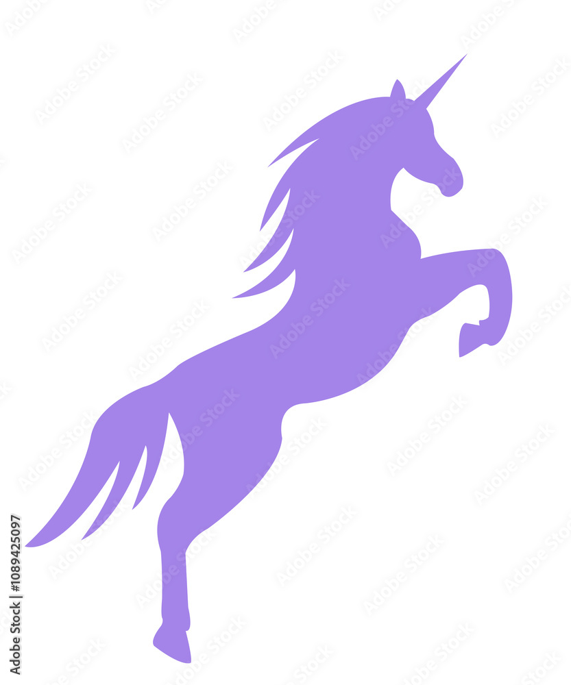 Fototapeta premium Unicorn clip art design on plain white transparent isolated background for card, shirt, hoodie, sweatshirt, apparel, card, tag, mug, icon, poster or badge