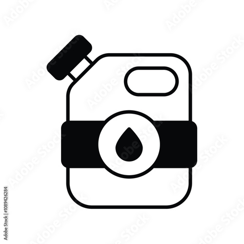 jerrycan glyph icon with white background vector stock illustration
