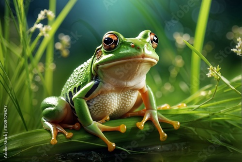 Grüner Grasfrosch photo