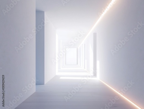 Wallpaper Mural Glowing Minimalist Hallway Leading to Clutter Free Living Space Simplicity Journey Concept Torontodigital.ca