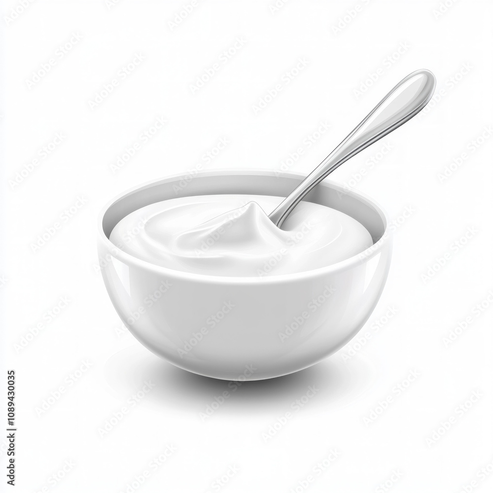 Bowl Of Yogurt Isolated Bowl Of Yogurt Isolated