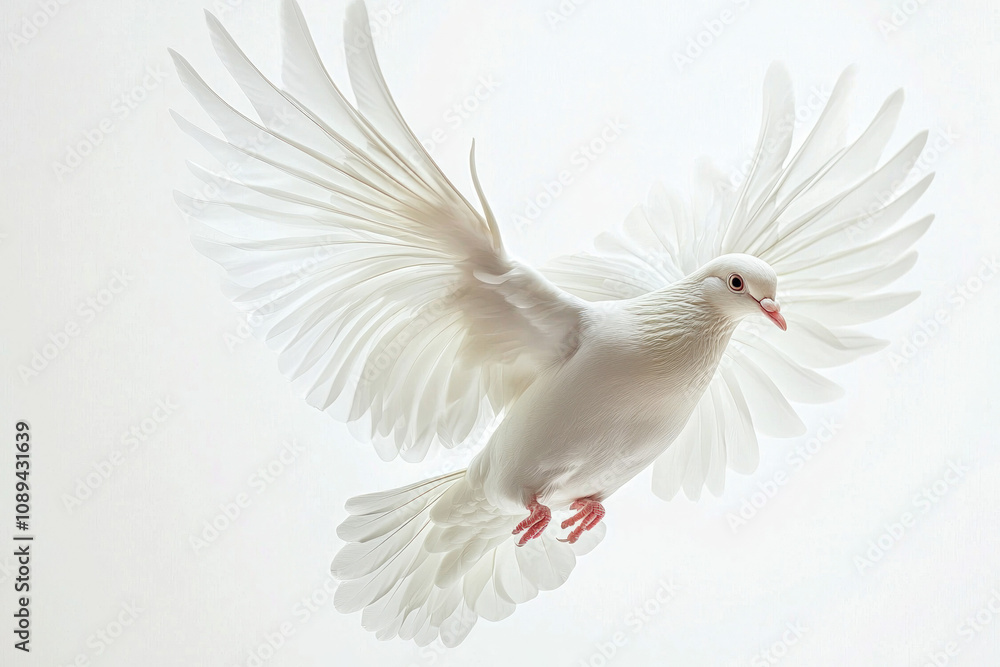 Fototapeta premium flying bird on white background