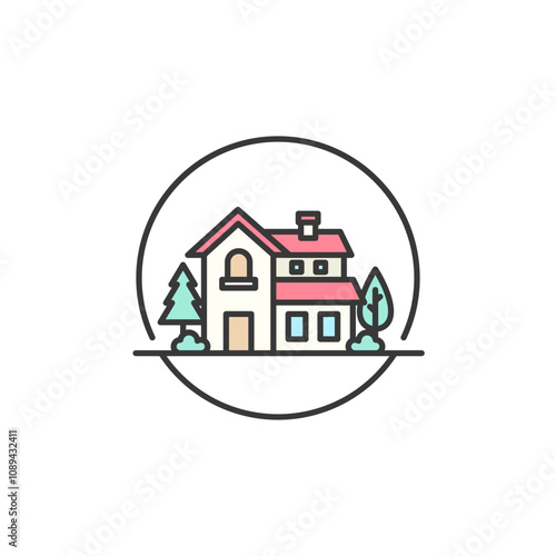 This icon displays a serene vacation villa, highlighting the luxury and tranquility of a high-end travel experience. Its clean design evokes the allure of exclusive getaways